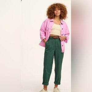 Lucy and Yak Size 24 emerald green high waisted trousers